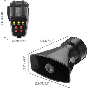 Haut-parleur de moto à cinq tons Sirène sans fil 12V Réglage du volume Enregistrement Sirène Klaxon - Product Image 6