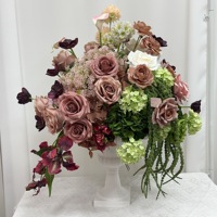 Vente flash : Boules de fleurs artificielles personnalisées pour une décoration de mariage réaliste et la décoration de table de mariage familial