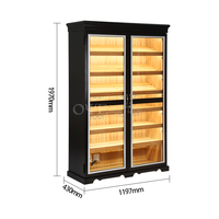 Vitrine à cigares en verre sur mesure, humidor à cigares, éclairage LED moderne, armoire à cigares en bois verrouillable, vitrine de magasin