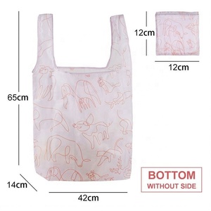 ถุงผ้าโพลีเอสเตอร์พับได้ถุงช้อปปิ้งผ้าโพลีเอสเตอร์แบบนำกลับมาใช้ใหม่ถุงใส่ของแบบพับได้190ตัน - Product Image 3