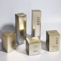 Boîte en carton d'art biodégradable et recyclable personnalisée en or et argent, imprimée en UV inversé, pour emballage cosmétique de luxe, sérum pour soins de la peau