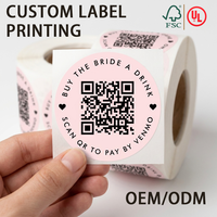 Étiquettes autocollantes en rouleau personnalisées de haute qualité avec logo imprimé, en PET imperméable, avec code QR, pour l'emballage des entreprises