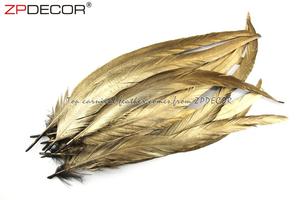 ZPDECOR venta al por mayor de 30-35 cm metálico oro pintado cola de <span class=keywords><strong>gallo</strong></span> plumas para trajes de Carnaval de diseño - Product Image 2