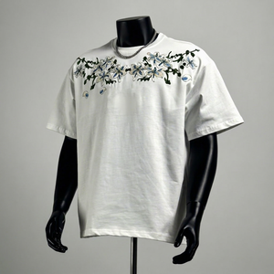 เสื้อยืดผู้ชายปักลายขนาดใหญ่ 100% ผ้าฝ้าย 320gsm เนื้อเทอร์รี่หนา คอกลม แขนสั้น สไตล์ลำลอง สตรีทแวร์ - Product Image 5