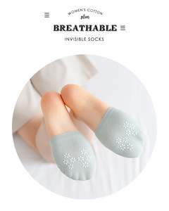 Chaussettes invisibles personnalisées en gros pour femmes, demi-chaussettes antidérapantes en coton pour talons hauts - Product Image 5