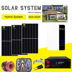 홈 8kw 10kw 에너지 시스템 태양열 8kw 하이브리드 태양계 8kw 리튬 배터리가있는 태양계 - Product Image 2