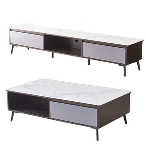 Mới đến hiện đại Nhà phòng khách đồ nội thất bằng gỗ đá cẩm thạch Veneer Bàn cà phê TV đứng giá hấp dẫn hiện đại bàn trà - Product Image 5