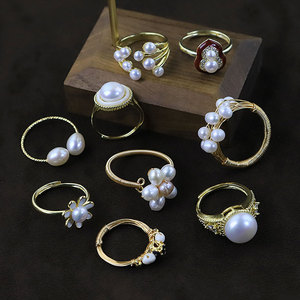 <span class=keywords><strong>Bague</strong></span> en pierre de verre naturelle élégante de conception originale, faite à la main, luxueuse, ajustable - Product Image 4