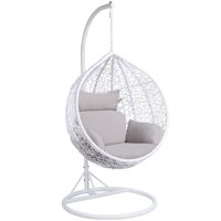 Fauteuils suspendus en rotin en forme d'œuf avec support, design tendance, pour l'extérieur et l'intérieur, jardin, balcon, patio, hamac, balançoire en osier