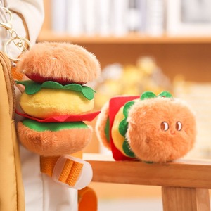 Dễ thương bông <span class=keywords><strong>Keychain</strong></span> Mặt dây chuyền tùy chỉnh logo mềm phim hoạt hình phong cách nhỏ Hamburger Sushi khoai tây chiên bánh mì Croissant Túi đồ chơi sang trọng búp bê - Product Image 4