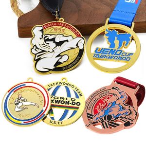 Professional Custom Medals Kung Fu Wkf Jiu Jitsu Judo Taekwondo Karate Medals Gold Silver Enamel <b>Metal</b> Award Medal with Ribbon - Product Image 3