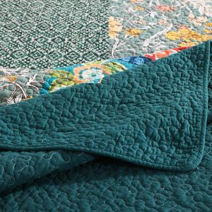 Floral Patchwork <span class=keywords><strong>Turquoise</strong></span> 3 pièces <span class=keywords><strong>couvre</strong></span>-<span class=keywords><strong>lit</strong></span> ensemble imprimé ensembles de couette literie réversible ensembles de <span class=keywords><strong>couvre</strong></span>-<span class=keywords><strong>lit</strong></span> avec taies d'oreiller pour la maison - Product Image 4