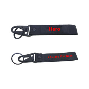 Custom Polsbandjes Polyester Gevlochten Riem Geweven Geborduurd Logo Sleutelhanger Custom Lanyard Met Karabijnhaak - Product Image 4