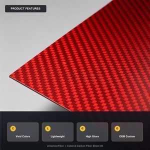 Plaque décorative en fibre de <span class=keywords><strong>carbone</strong></span> colorée 3K bleue, rouge, noire, brillante, laminée à chaud, épaisseur 0,5 mm, pour intérieur automobile et numérique - Product Image 4