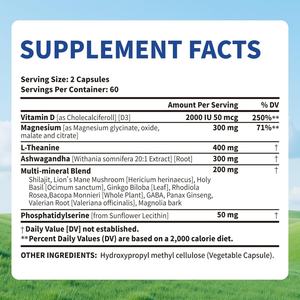 Cápsulas de Complejo de Magnesio, Favorecen una Rutina Nocturna Saludable, Suplemento de Complejo de Magnesio, 120 Cápsulas - Product Image 6