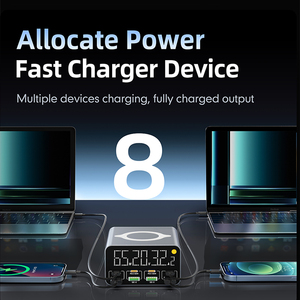 شاحن <span class=keywords><strong>USB</strong></span> C متعدد المنافذ 80 واط 8 منافذ شحن سريع من أجل ، مع شحن لاسلكي لأجهزة الكمبيوتر المحمول والكمبيوتر الشخصي والوسادات والهواتف - Product Image 6