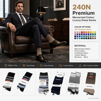 Chaussettes habillées d'été en coton mercerisé tricoté à rayures pour hommes, personnalisées OEM, style business formel, montantes, reliées à la main, luxueuses, douces et respirantes