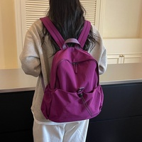 Sac à dos en nylon pour femmes, léger, décontracté, multi-poches, pour les voyages, l'école, l'usage quotidien en plein air