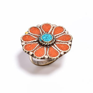 แหวนอัญมณีสีเขียวขุ่นธรรมชาติ Lapis,เครื่องประดับทิเบตแฮนด์เมด,เครื่องประดับออกแบบ - Product Image 1