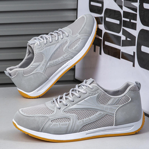 Chaussures de course décontractées basses de haute qualité personnalisées, en maille argentée, style rétro, tendance de la mode, style de marche - Product Image 3