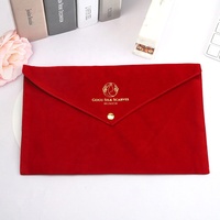 Grosir dicetak kantong amplop lapisan Satin beludru mewah untuk tas dompet kemasan tas perhiasan amplop debu Suede dapat digunakan kembali