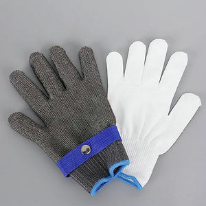 Gants anti-coupure à cinq doigts en acier inoxydable, doublure en acier à double trempage, pour l'<span class=keywords><strong>abattage</strong></span> des poissons, utilisation en cuisine, <span class=keywords><strong>tronçonneuse</strong></span> - Product Image 5