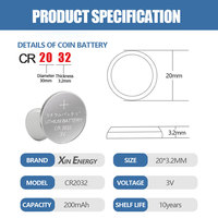 Batería de Botón CR2032 de 3V para Electrodomésticos, Juguetes y Control Remoto - Compatible con AirTag/Placa Base de Ordenador/Calculadora