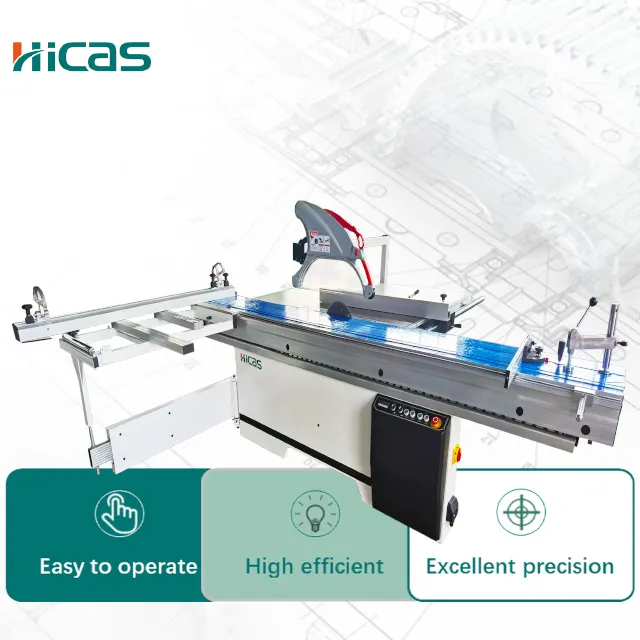HICAS 2800/3200mm Precision Woodworking Sliding Panel Table Saw Machine For Cutting Wood
