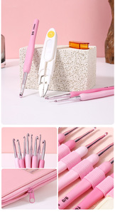 Juego de <span class=keywords><strong>8</strong></span> Agujas de Ganchillo Ergonómicas con Degradado Rosa, Agujas de Tejer a Mano con Color Gradual para Principiantes - Product Image 6