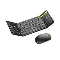 Ensemble clavier et souris sans fil pliable 2.4G pour disposition japonaise 99 touches 1600 DPI USB rechargeable design ergonomique en stock