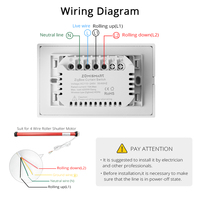 Interrupteur intelligent Zemismart Zigbee Tuya pour rideaux électriques, interrupteur de volet roulant US avec contrôle en pourcentage, compatible Alexa Google Home