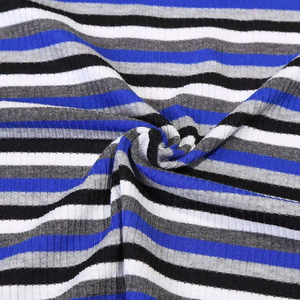 Chine fabricant fournir doux mode tr fil teint rayure côtelé tricot tissu matériel pour vêtements rayures - Product Image 4