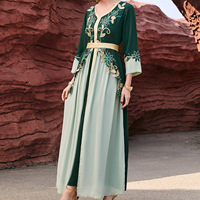 Abayas musulmanes pour femmes 2026 Eid Ramadan, ensembles 2 pièces pour fête à Dubaï, robe Abaya Cardigan brodée avec lacets, Caftan marocain
