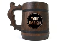Offres Spéciales Tasse en bois naturel avec logo personnalisé avec poignée Tasse à thé créative et tasse à bière Gobelet en verre pour boire quotidiennement