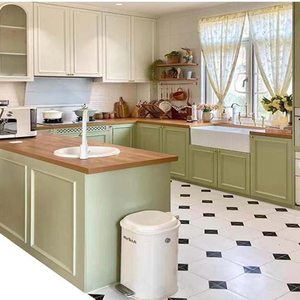 Gabinete de cocina verde a la moda, juego de gabinetes de cocina verde oliva modernos, gabinetes personalizados, Color verde para cocinas - Product Image 1
