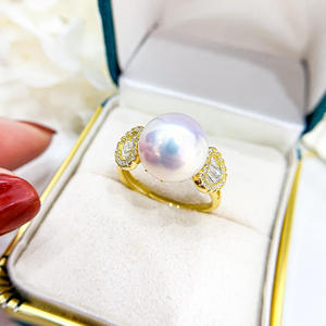 แหวนเพชรเงิน S925 พร้อมลูกปัดกลมขนาด 7-9 มม. และตัวเรือนเปล่าสำหรับปรับแต่ง - Product Image 1