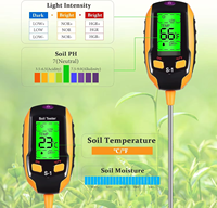 Testeur d'humidité et de pH du sol 4-en-1 pour jardin, serre intérieure et plantation - Détecteur de sol haute précision avec protection IP55 électronique