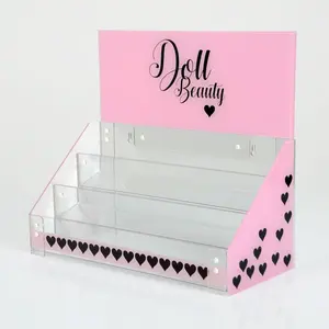 Counter Makeup Display Stand Cosmetic Large Advertising Acrylic Lash Display Stand Acrylic Eyelash Rack