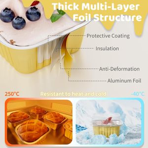 4.5 Inch square <b>Box</b> Foil Aluminum Container Congee Serving Tray Smooth Edge Foil Container for Asian Breakfast Spots - Product Image 2
