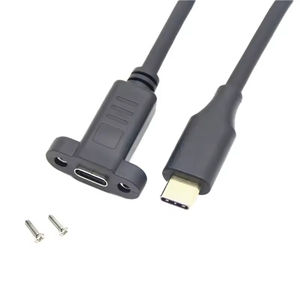 สายต่อ3.1 USB Type C ยาว0.3ม. สายต่อขยายข้อมูลตัวผู้กับตัวเมียพร้อมรูสกรูยึดแผง - Product Image 3