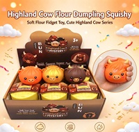 Jouet Squishy Mignon Vache des Highlands en Forme de Boulette, Doux, à Remontée Lente, Anti-stress, Nouveauté, Jouets à Presser, Jouets en Boîte à Vapeur