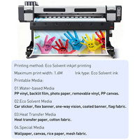 Impresora Lainkjet de Bajo Precio, Impresora Eco Solvente de 1.6m 1.8m, Máquina de Impresión de Banners y Adhesivos en Rollo, Impresión Publicitaria