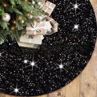 Nouvelle jupe de sapin de Noël transfrontalière, brodée de sequins, double couche en peluche, ronde, style européen, décoration de Noël
