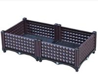 Vente directe d'usine de fournitures de jardinage : Grandes jardinières/pots à fleurs modulaires carrés en plastique PP pour l'extérieur.