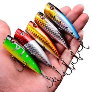 Popper <span class=keywords><strong>Crank</strong></span> Bait Topwater Crayon Bass Truite Leurres de pêche avec crochets Saltwater Freshwater Trout Walleye Blueback Salmon Catfish - Product Image 2
