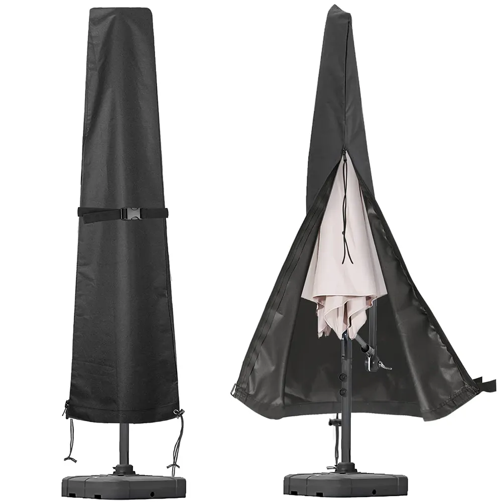 7ft a 11ft mercado ao ar livre preto guarda-chuva capas impermeável 600D Oxford tecido exterior parasol guarda-chuva capas