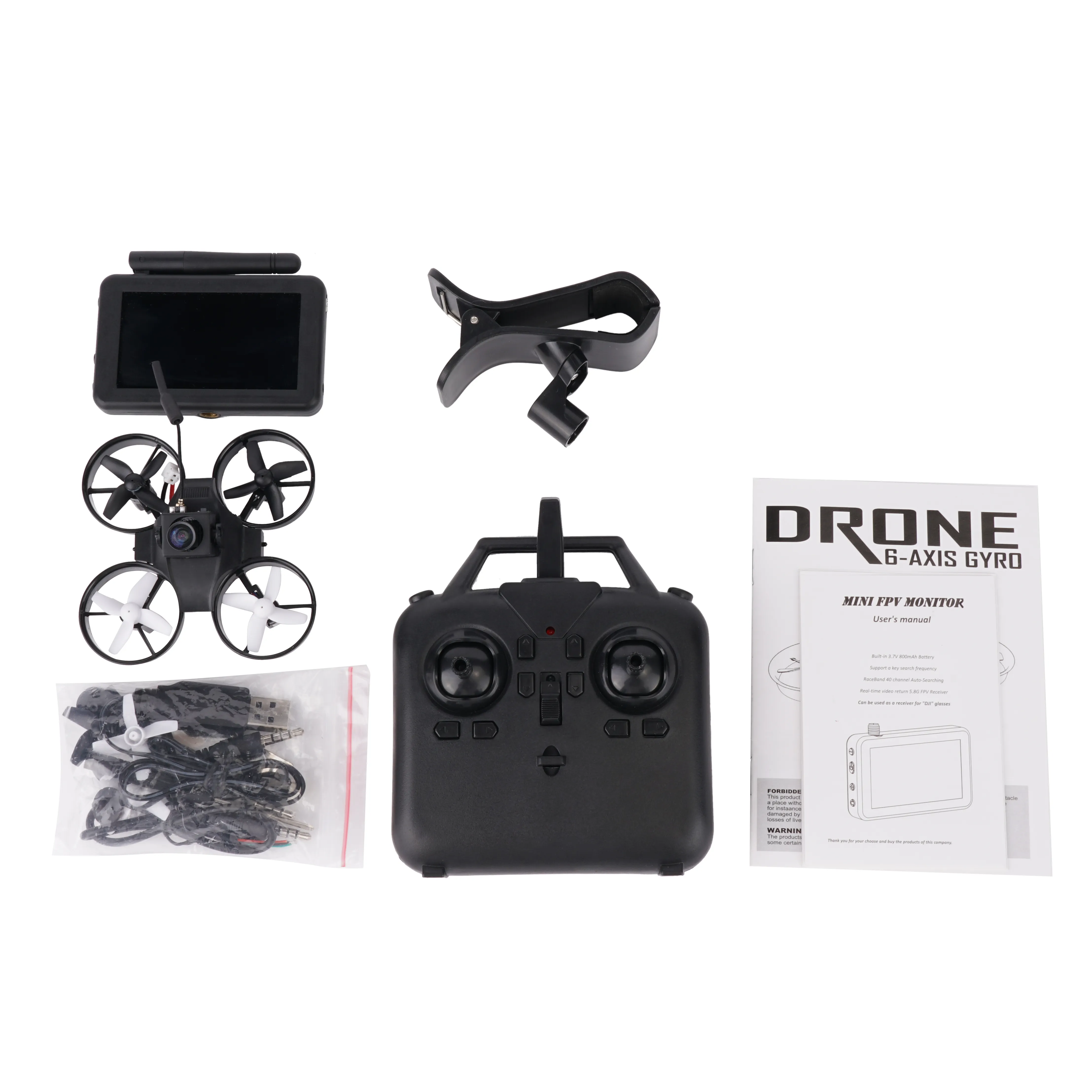 Factory Outlet RTF 6 axis Gyro T02 Mini FPV camera Racing drone with remote controller and handheld screen 5.8G FPV drone
