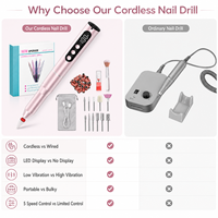 Stylo perceuse à ongles professionnel portable rechargeable sans fil électrique pour manucure pédicure ongles en acrylique et gel