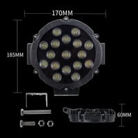 RUTENSE-projecteur LED 51w, lampe de travail et conduite, pour véhicule tout terrain, camion, tracteur, ATV, SUV, UAZ, rampe, 4x4, 4WD SUV, 12V 24V 6500k