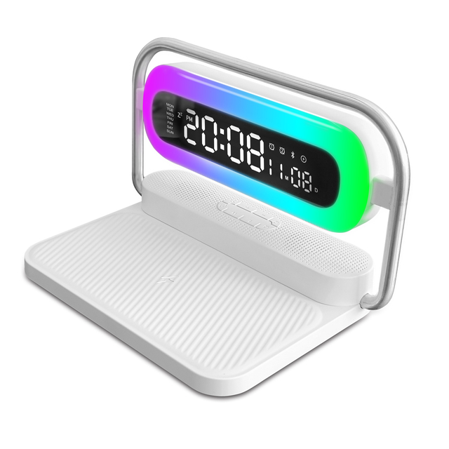 5-IN-1 Multi-functional Bluetooth Speaker Wireless Charging Speaker With Alarm Clock Bluetooth Speaker